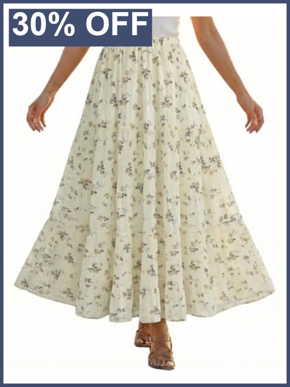Chiffon Pleated Maxi Skirt High Waisted Flowy A-Line Boho Long Skirt with Lining